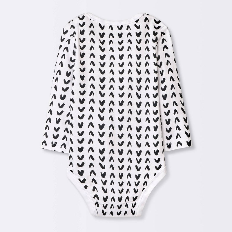 Baby 4pk Long Sleeve Bodysuit - Cloud Island Black 12M
