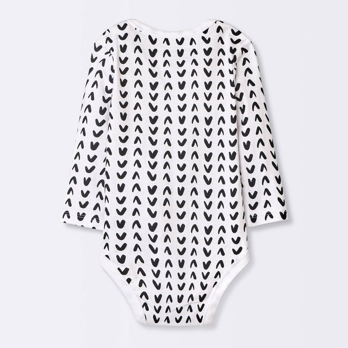 Baby 4pk Long Sleeve Bodysuit - Cloud Island Black 12M