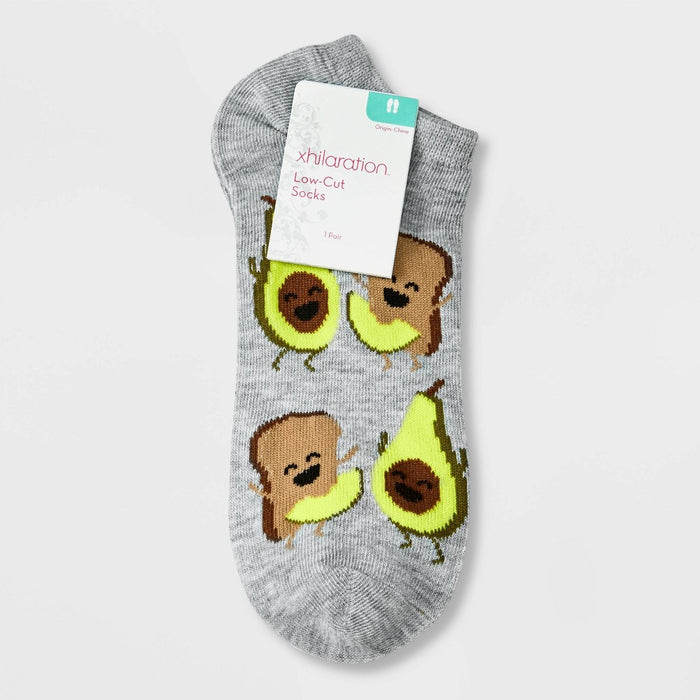 Women's Avocado Toast Low Cut Socks - Xhilaration Heather Gray 4-10