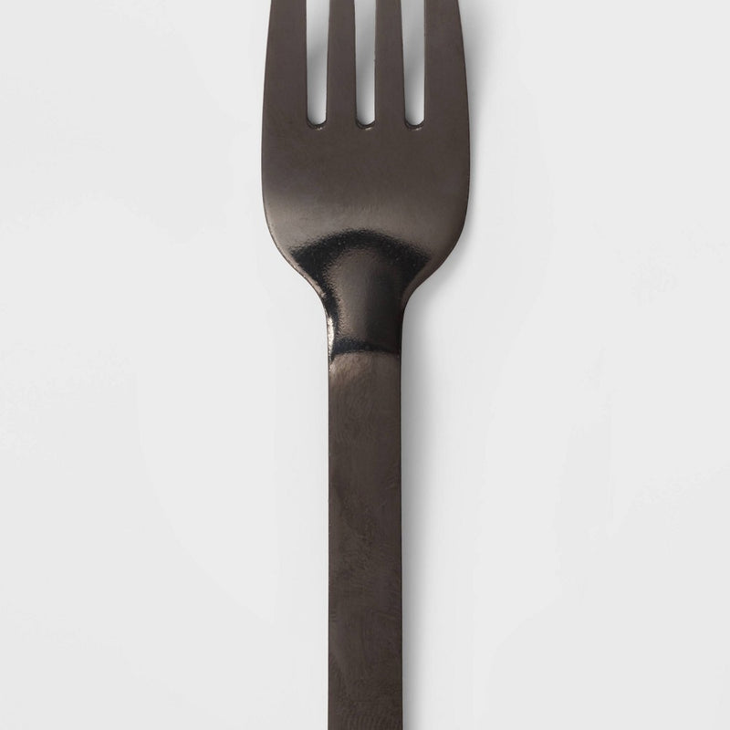 20pc Squared Straight Flatware Set Black - Room Essentials