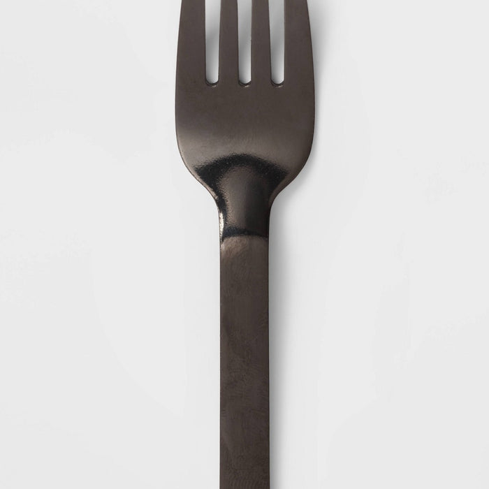 20pc Squared Straight Flatware Set Black - Room Essentials