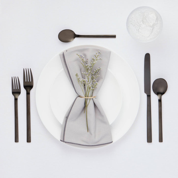 20pc Squared Straight Flatware Set Black - Room Essentials