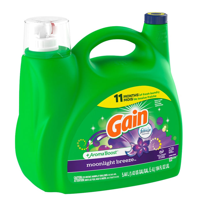 Gain + Aroma Boost Moonlight Breeze Scent HE Compatible Liquid Laundry Detergent - 184 fl oz