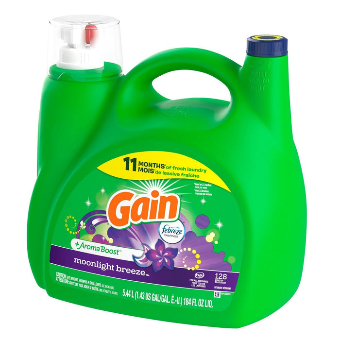 Gain + Aroma Boost Moonlight Breeze Scent HE Compatible Liquid Laundry Detergent - 184 fl oz