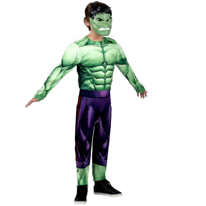 Kids' Marvel Hulk Muscle Chest Halloween Costume Jumpsuit with Mask M*15