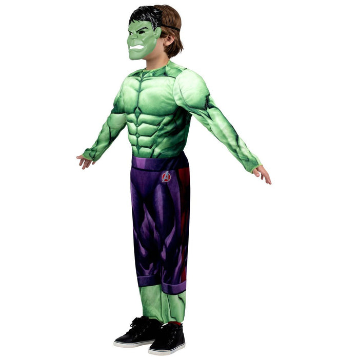 Kids' Marvel Hulk Muscle Chest Halloween Costume Jumpsuit with Mask M*15