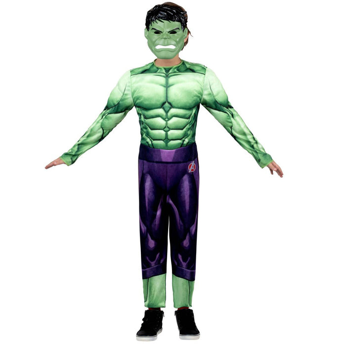 Kids' Marvel Hulk Muscle Chest Halloween Costume Jumpsuit with Mask M*15