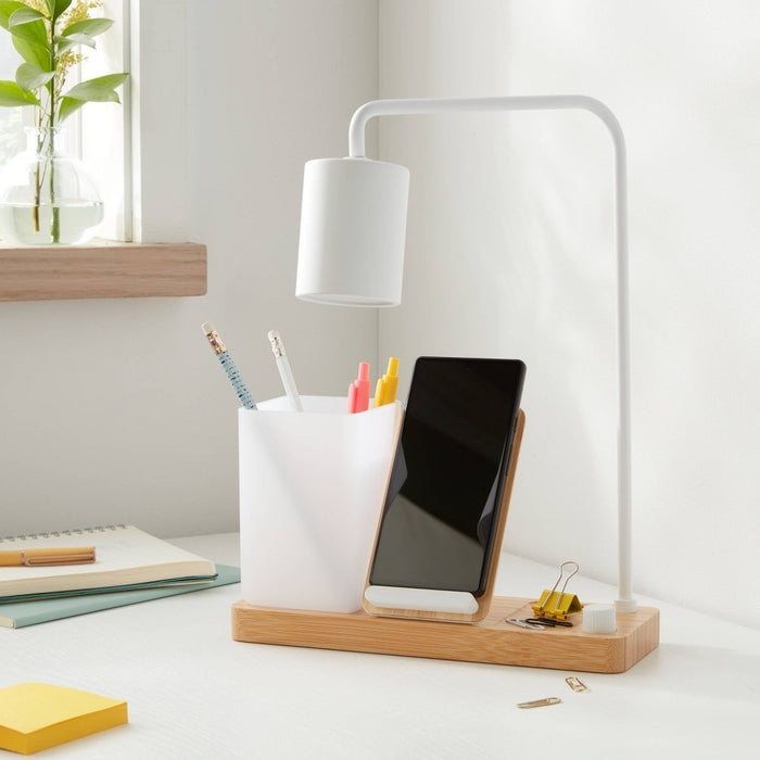 Desk Lamp with Wireless Charging and Storage Compartment (Includes LED Light Bulb) - Brightroom