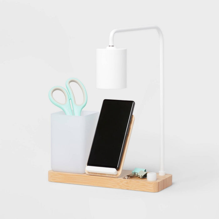 Desk Lamp with Wireless Charging and Storage Compartment (Includes LED Light Bulb) - Brightroom