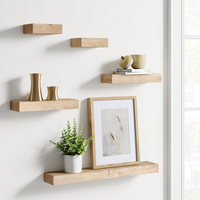 Set of 5 Wall Shelf Natural - Project 62 (LOCAL PICKUP ONLY)