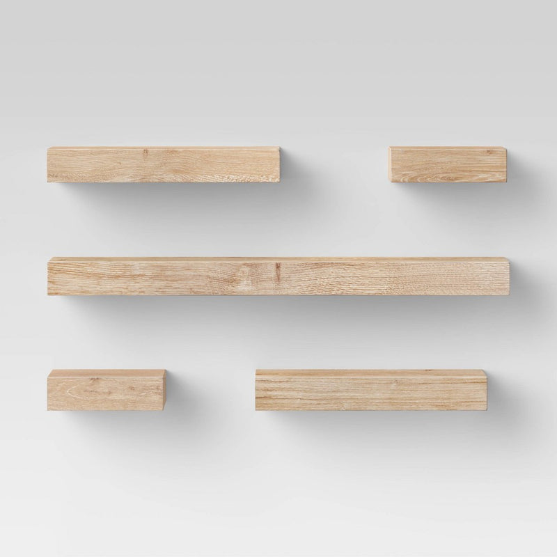 Set of 5 Wall Shelf Natural - Project 62 (LOCAL PICKUP ONLY)