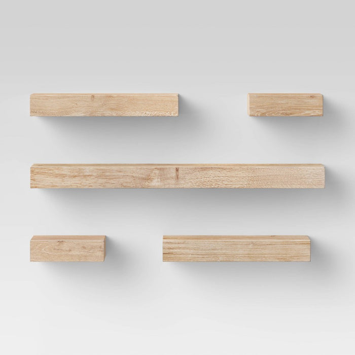 Set of 5 Wall Shelf Natural - Project 62 (LOCAL PICKUP ONLY)