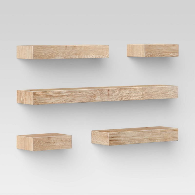 Set of 5 Wall Shelf Natural - Project 62 (LOCAL PICKUP ONLY)