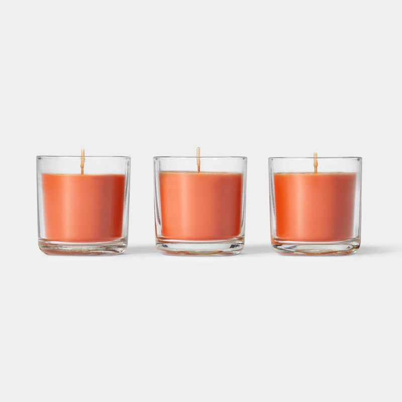 3pk Votive Giftset Ghoulish Gourd Halloween Candles Orange - Hyde & EEK! Boutique