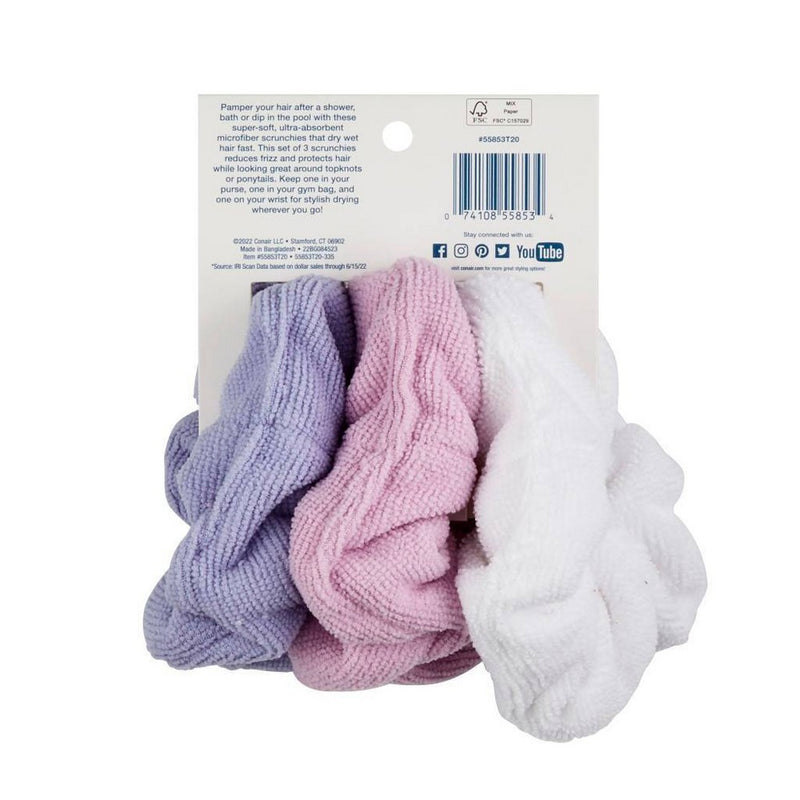 Conair Towel Hair Scrunchies - 3pc