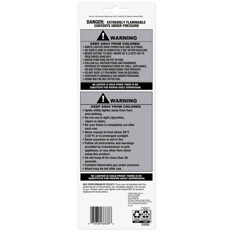 BiC EZ 2ct Reach and Multi-Purpose Lighter