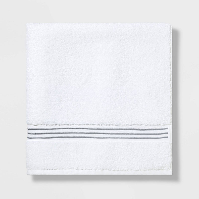 Spa Bath Sheet Light Gray Stripe - Threshold Signature