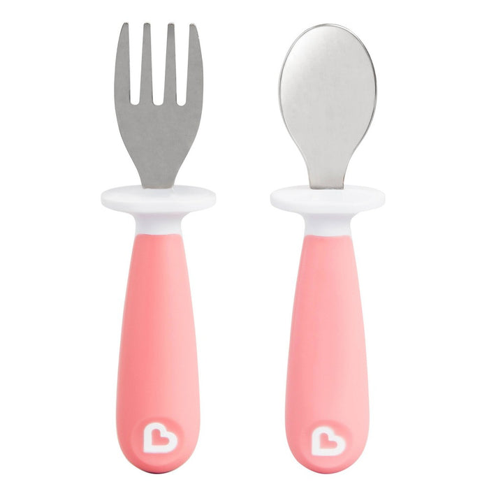 Munchkin Raise Toddler Fork and Spoon Set - 2pk - Pink