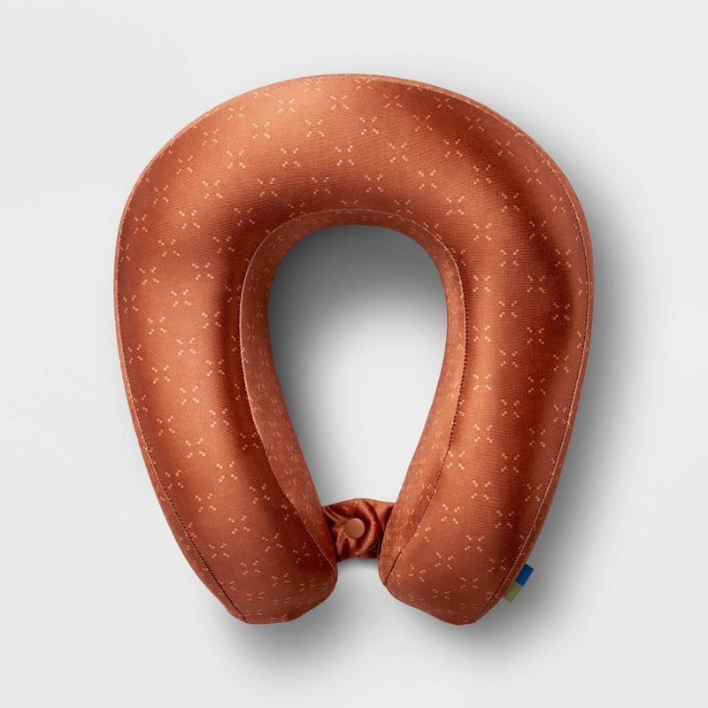 Memory Foam Travel Neck Pillow Amber Brown - Open Story
