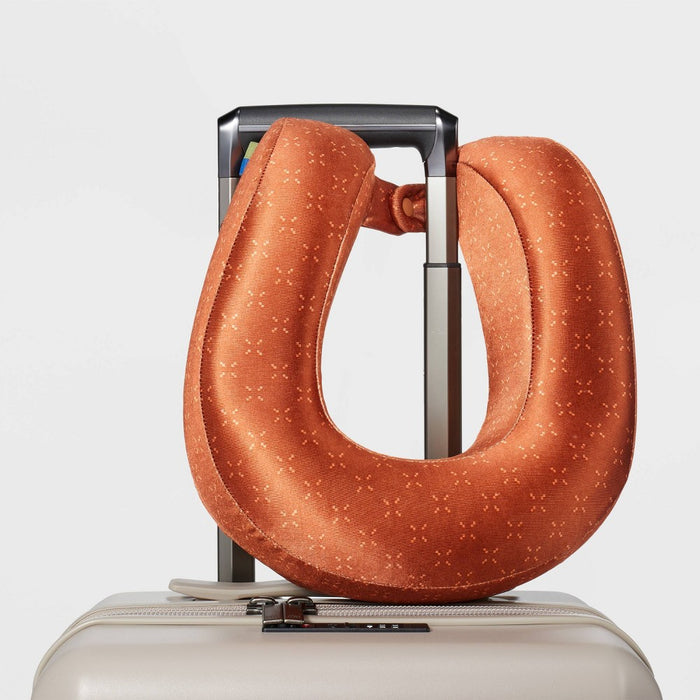 Memory Foam Travel Neck Pillow Amber Brown - Open Story