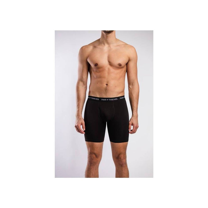 Pair of Thieves Men's Super Fit Long Leg Boxer Briefs 2pk - Black/White L