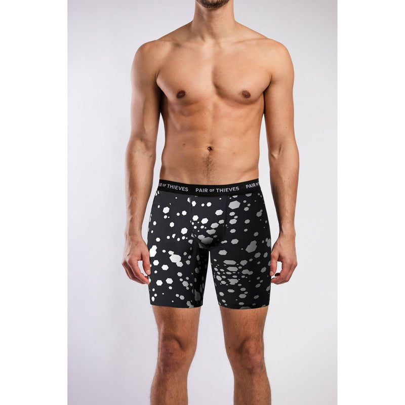 Pair of Thieves Men's Super Fit Long Leg Boxer Briefs 2pk - Black/White L