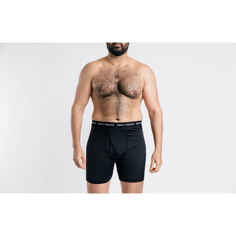 Pair of Thieves Men's Super Fit Long Leg Boxer Briefs 2pk - Black/White L