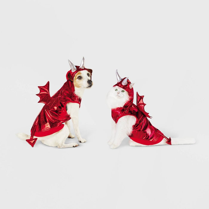 Halloween Red Metallic Devil Dog and Cat Hoodie Costume - XS - Hyde & EEK! Boutique