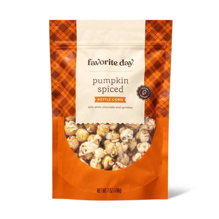 Harvest White Chocolate Pumpkin Spice Popcorn With Leaf Shape Sprinkles - 7oz - Favorite Day