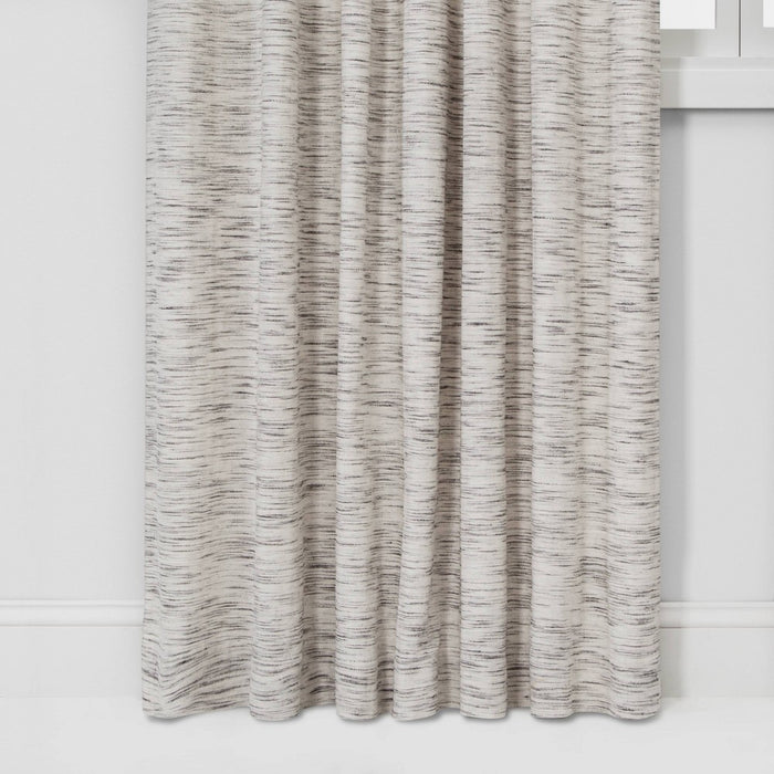 1pc 54"x84" Light Filtering Striation Herringbone Window Curtain Panel White/Gray - Project 62