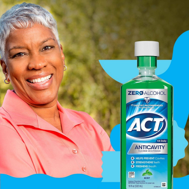 ACT Mint Fluoride Rinse - 18 fl oz