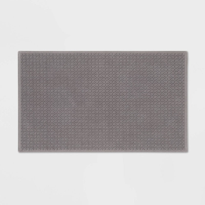 20"x34" Antimicrobial Bath Mat Dark Gray - Threshold