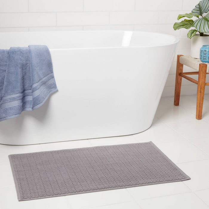 20"x34" Antimicrobial Bath Mat Dark Gray - Threshold