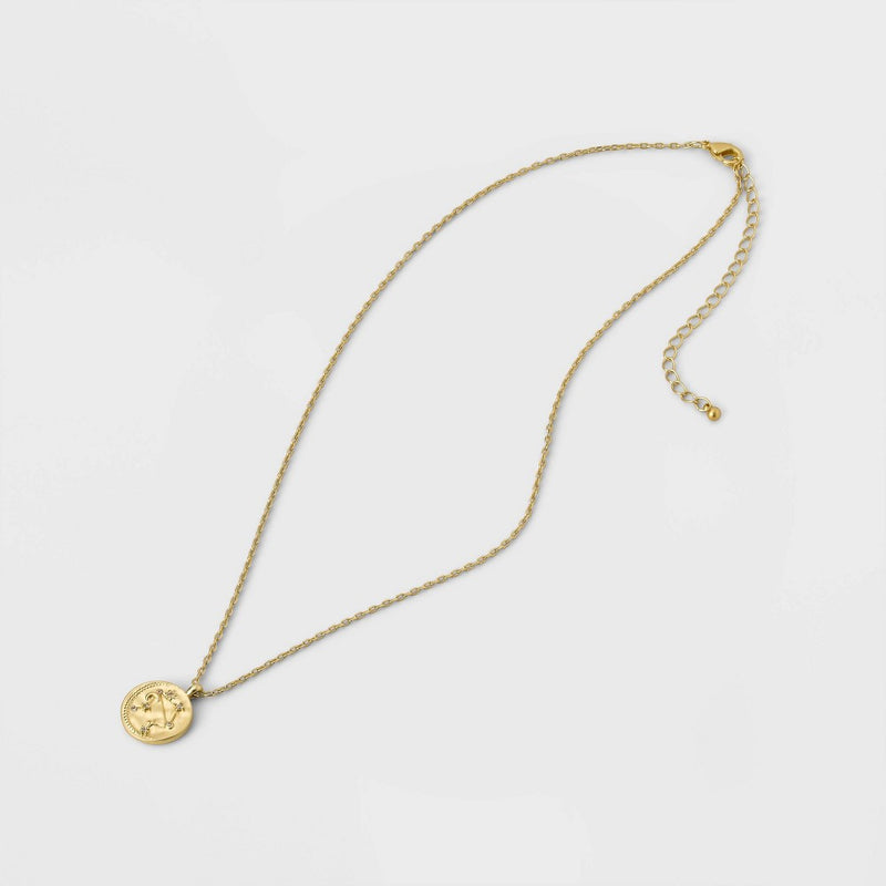 Beloved + Inspired 14K Gold Dipped 'Libra' Disc with Stones Pendant Necklace - Gold