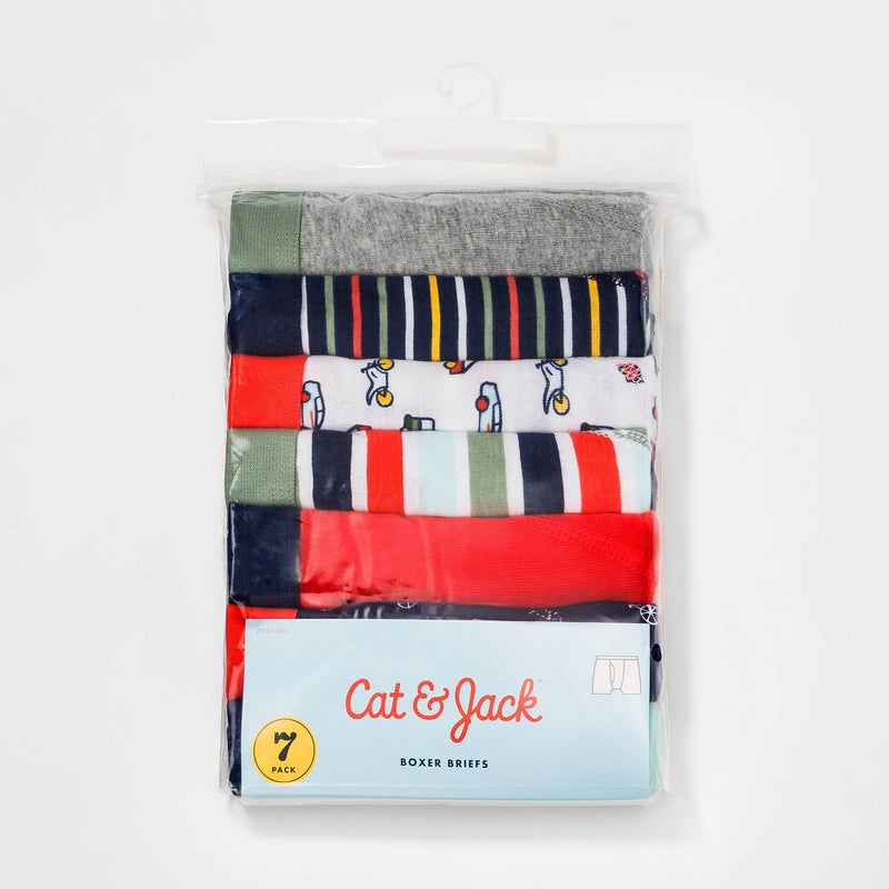 Toddler Boys' 7pk Truck Printed Boxer Briefs - Cat & Jack 4T