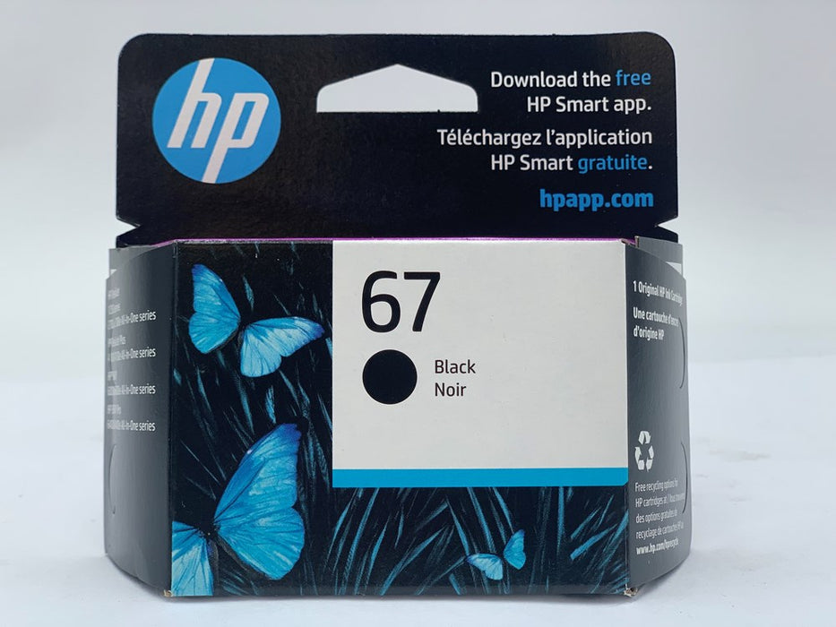 HP 67 Black Ink Cartridge - EXP. 08/2025