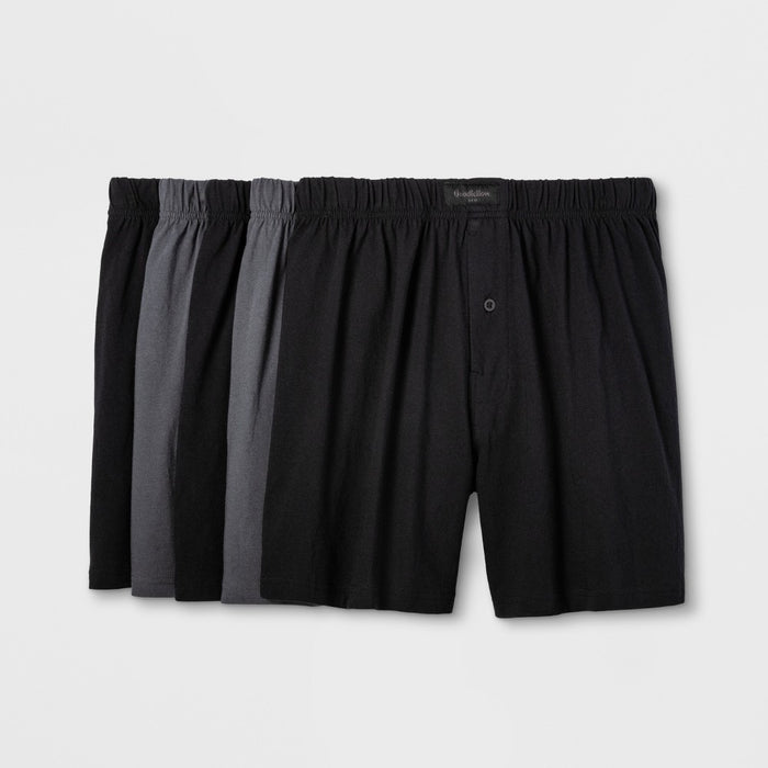 Men's Knit Boxers 5pk - Goodfellow & Co Gray/Black S