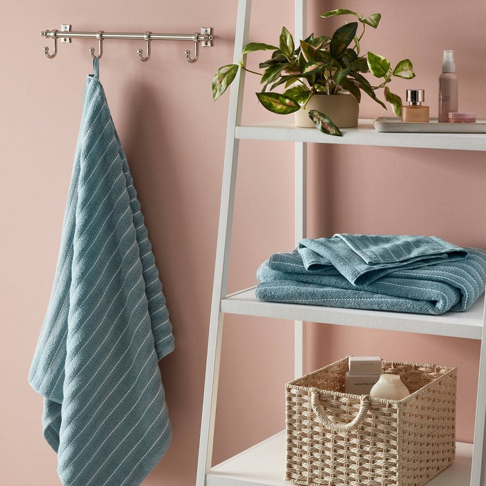 Performance Plus Oversized Bath Towel Aqua Striped - Threshold