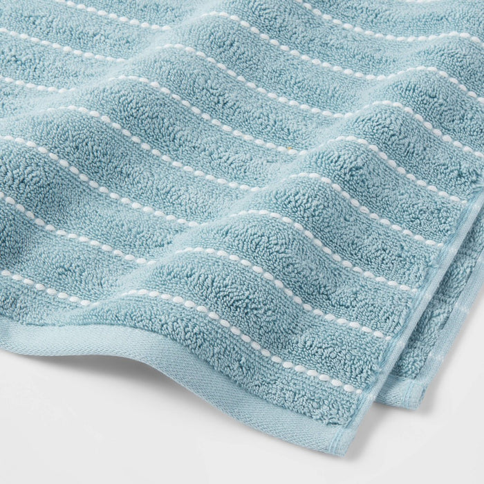 Performance Plus Oversized Bath Towel Aqua Striped - Threshold