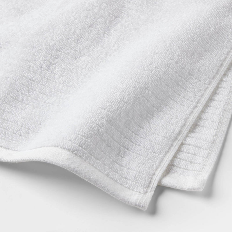 4pk Quick Dry Ribbed Hand/Wash Towel Set White - Threshold