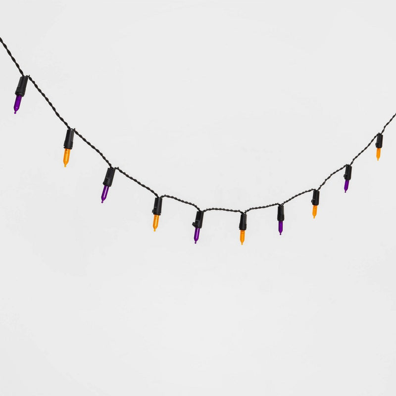 60ct LED Battery Operated Halloween String Lights Orange/Purple - Hyde & EEK! Boutique