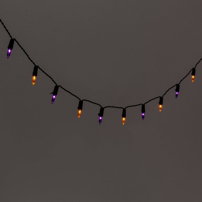 60ct LED Battery Operated Halloween String Lights Orange/Purple - Hyde & EEK! Boutique