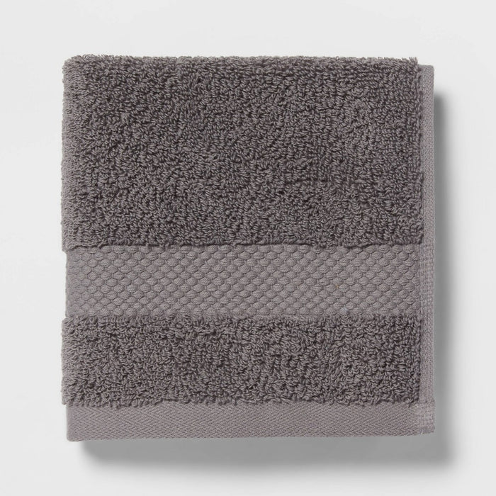 4pc Performance Plus Washcloths Dark Gray - Threshold