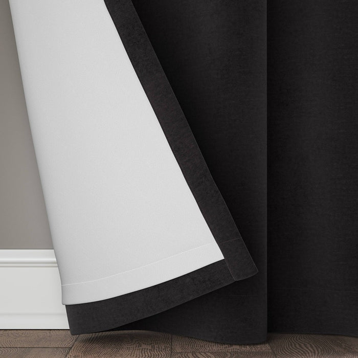 1pc 84"x50" Velvet Blackout Window Curtain Panel Black - Threshold