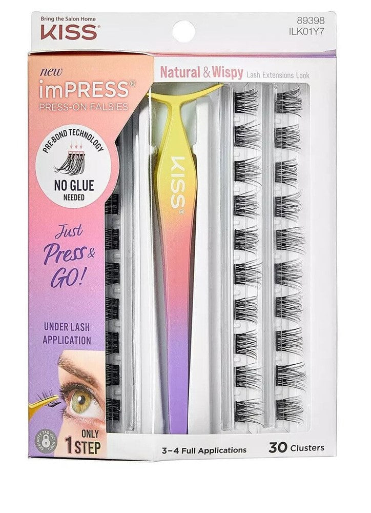 KISS Products imPRESS Press-On Falsies Eyelash Clusters Kit - Natural & Wispy - 31ct