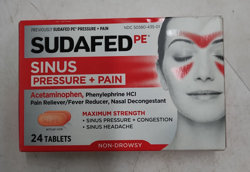 Sudafed PE Pressure + Pain Caplets - 24ct EXP 10/2027