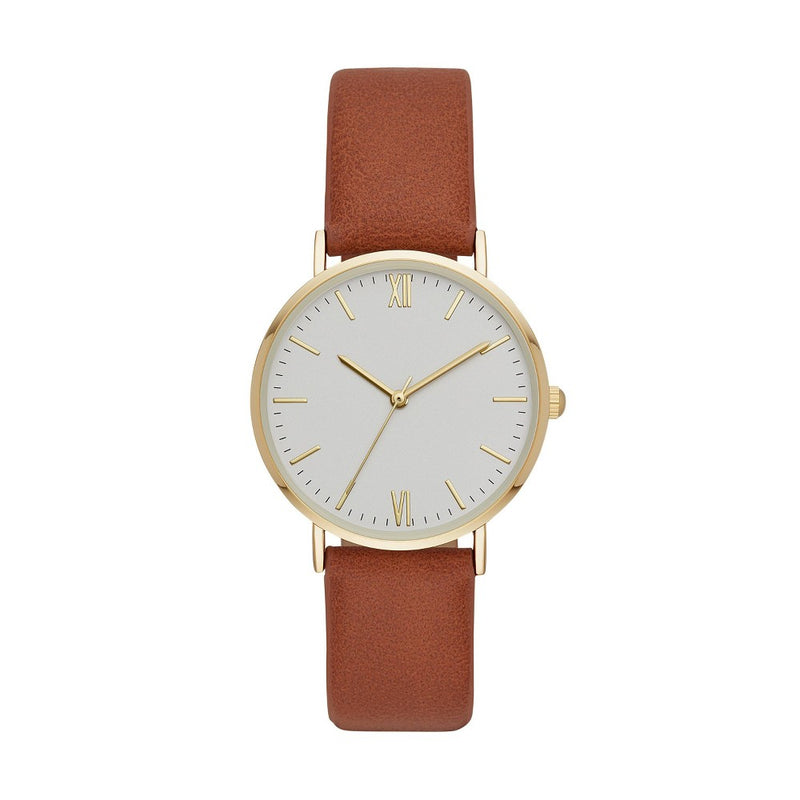 Women's Classic Strap Watch - A New Day Gold/Brown