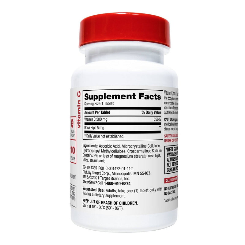 Vitamin C 500mg with Rose Dietary Supplement Tablets - 100ct - up & up