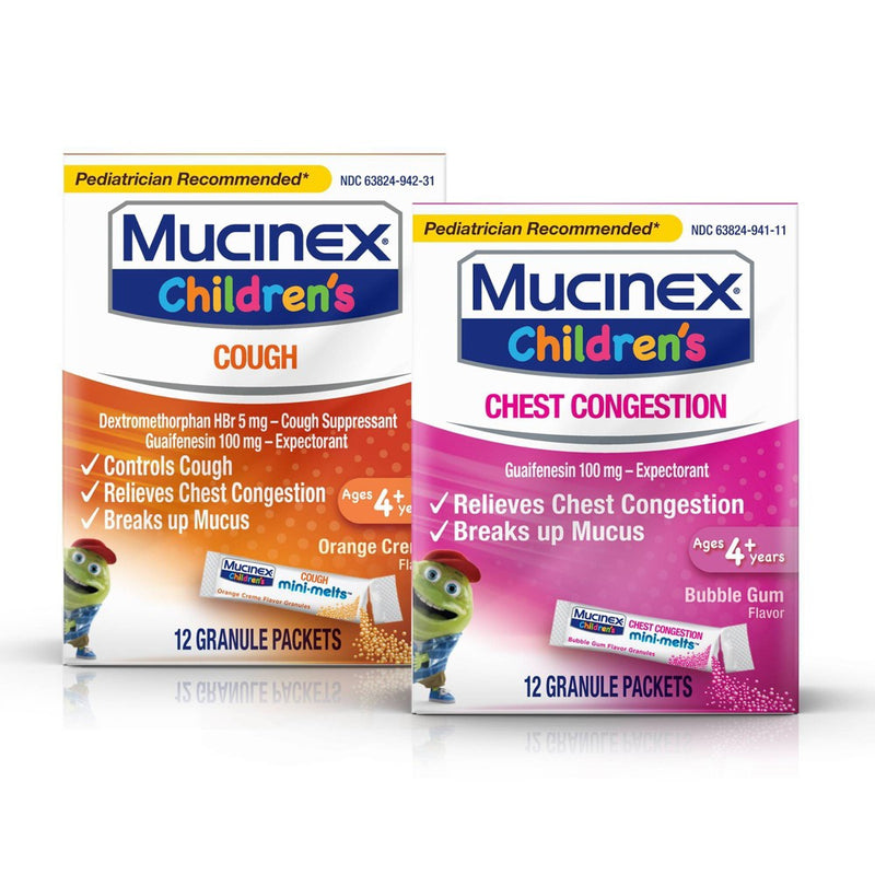 Mucinex Children's Cough & Chest Congestion Medicine - Orange Creme Mini Melts - 12 ct