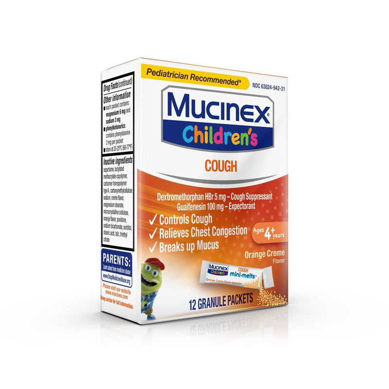 Mucinex Children's Cough & Chest Congestion Medicine - Orange Creme Mini Melts - 12 ct